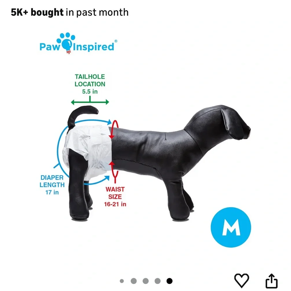 8 Individual Diapers - Medium Ultra Protection Disposable Dog Diapers